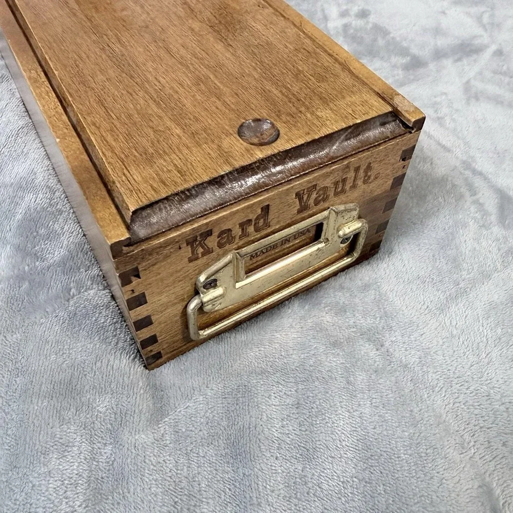 Vintage Kard Vault Wooden Trading Card Box Uncommon Trading Co MTG Pokemon Sport